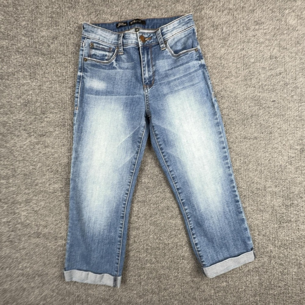 STS Blue Brooke Jeans Womens 26 Light Wash‎ Mid Rise Kick Flare Crop Cuffed